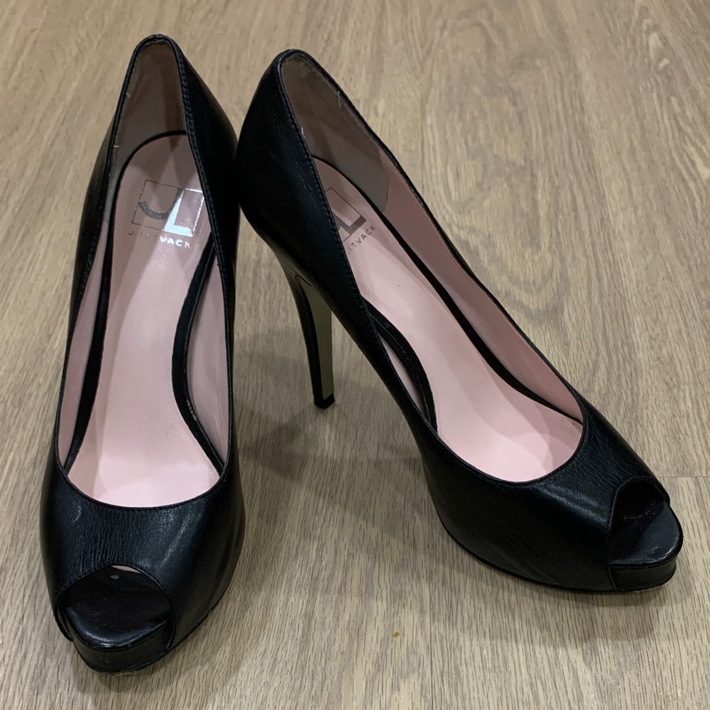 Elegant Black Peep-Toe Heels